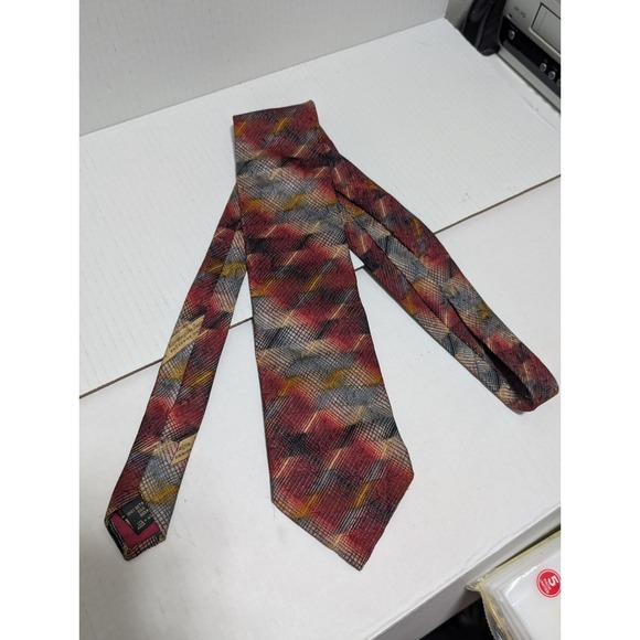 Ermenegildo Zegna Other - Ermenegildo Zegna 100% Silk Necktie Multicolor Geometric All Over‎ Italy 58"